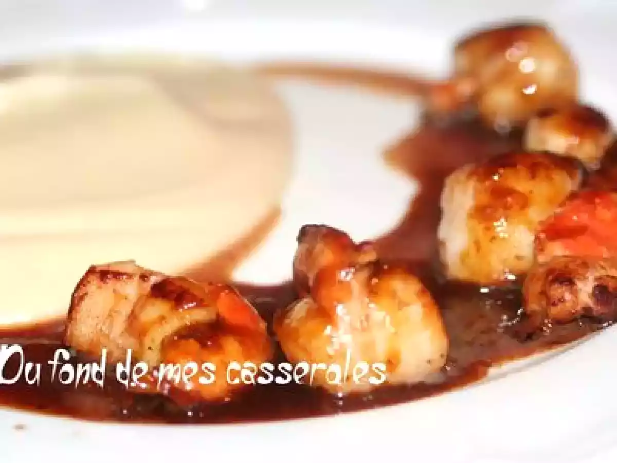 Saint jacques aux clémentines et purée de topinambours