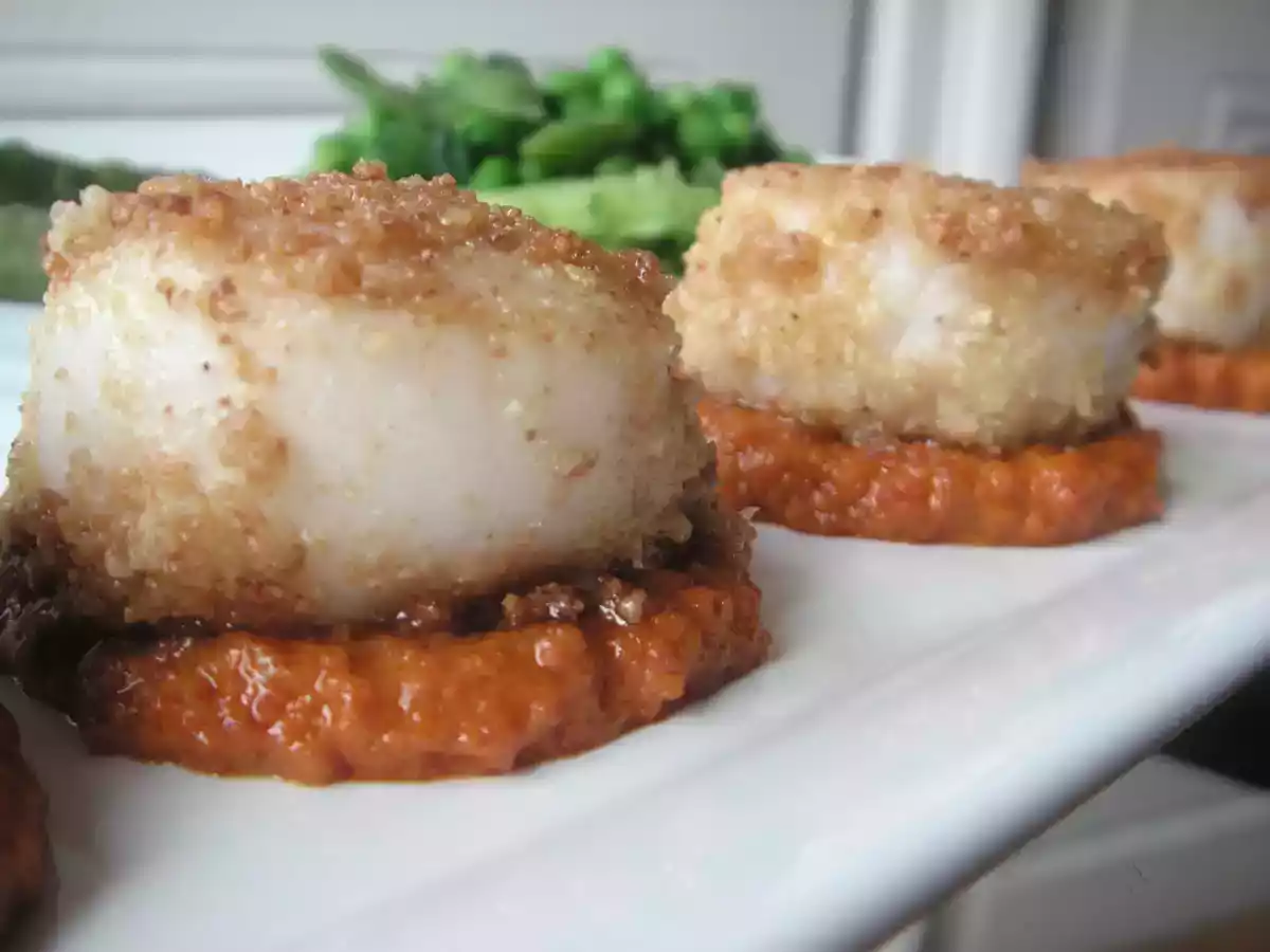 Saint Jacques croustillantes et crème de chorizo