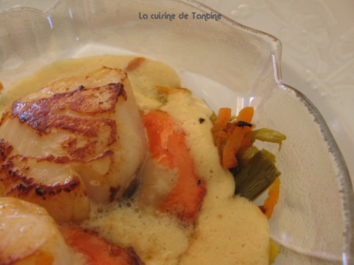 Saint jacques en sabayon de champagne Recette Ptitchef