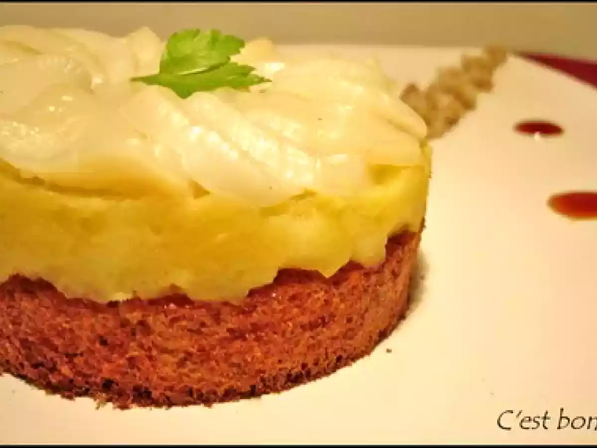 Saint-jacques et pommes sur un gâteau de sarrasin, réduction de cidre...