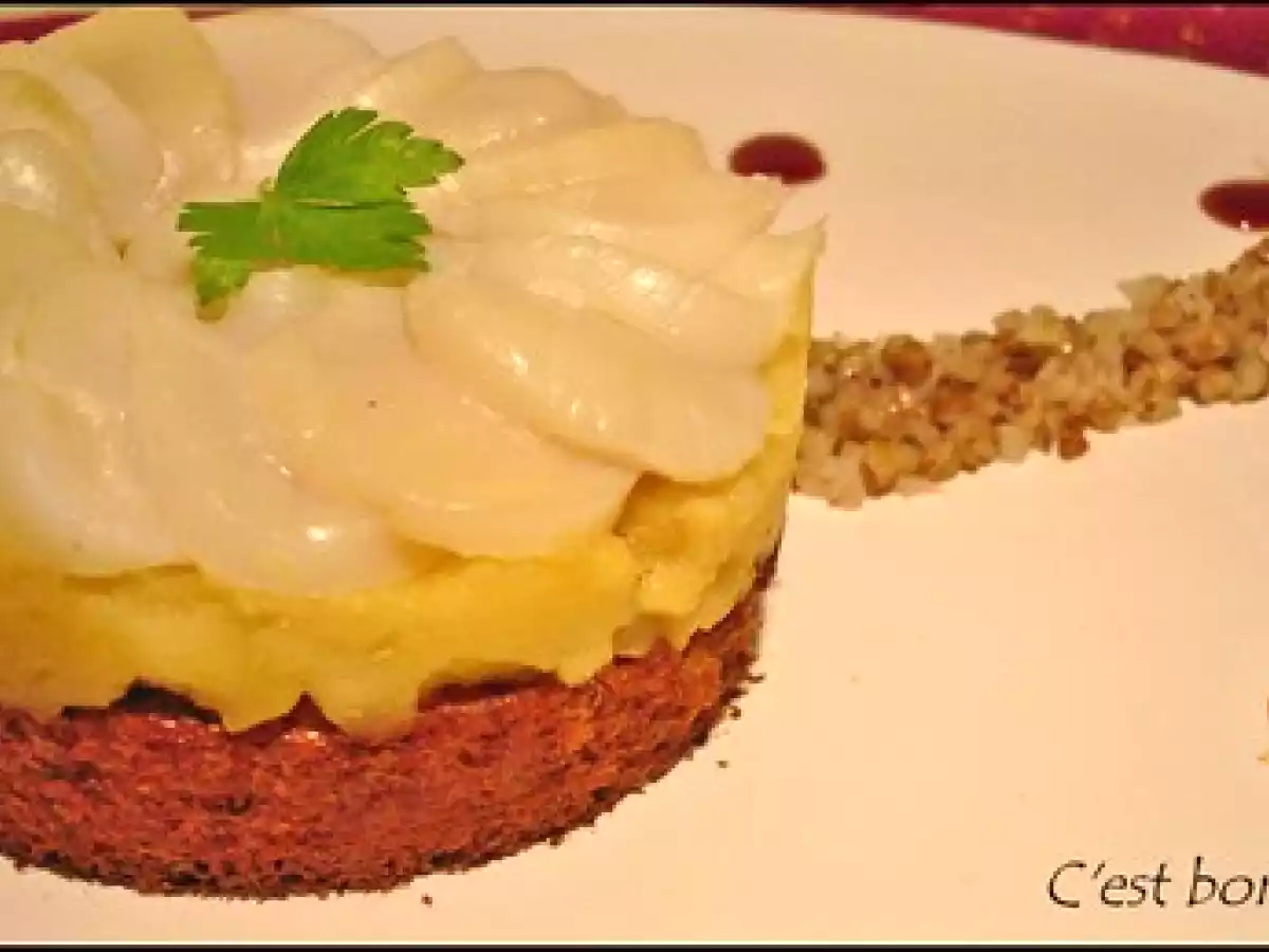 Saint-jacques et pommes sur un gâteau de sarrasin, réduction de cidre... - photo 3