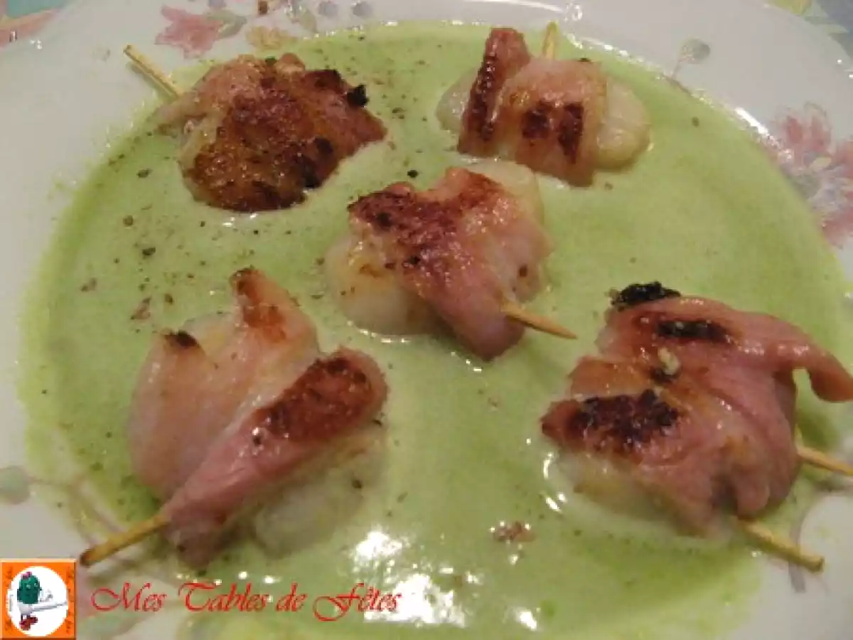 Saint Jacques grillées au velouté d'avocat