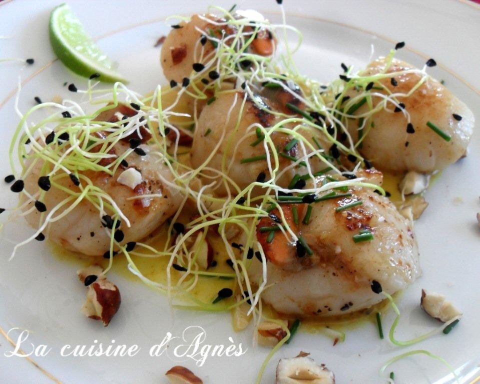 Recette de saint jacques sauce citron vert curry gingembre