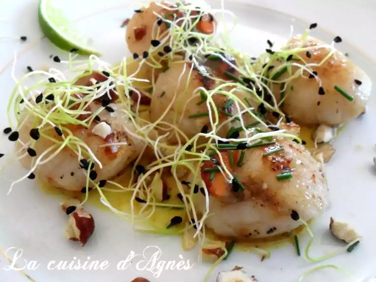 Saint jacques sauce citron vert curry gingembre