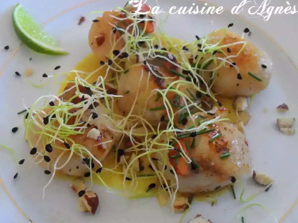 Saint jacques sauce citron vert curry gingembre - photo 2