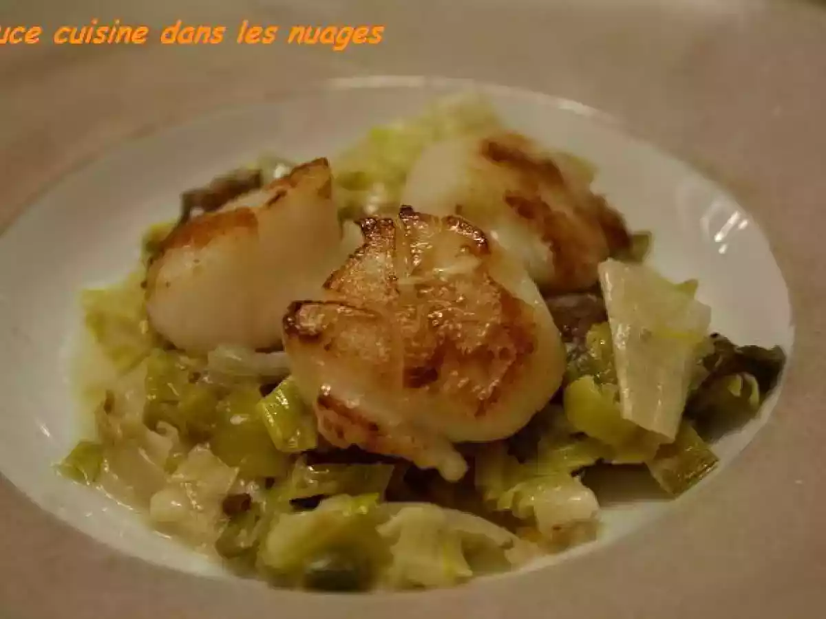 Saint-Jacques sur Fondue de Poireaux et Marrons