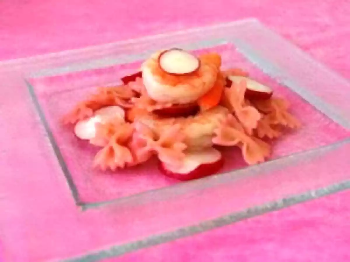 Saint Valentin : Salade de pâtes roses et crevettes