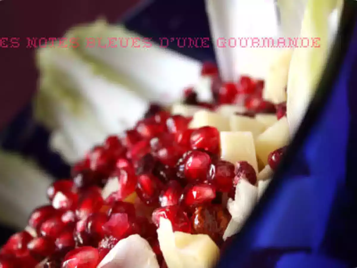 Salade aux endives, grenade, cranberries, noisettes et comté - photo 4