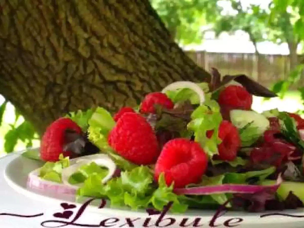 Salade aux framboises et à l'oignon rouge
