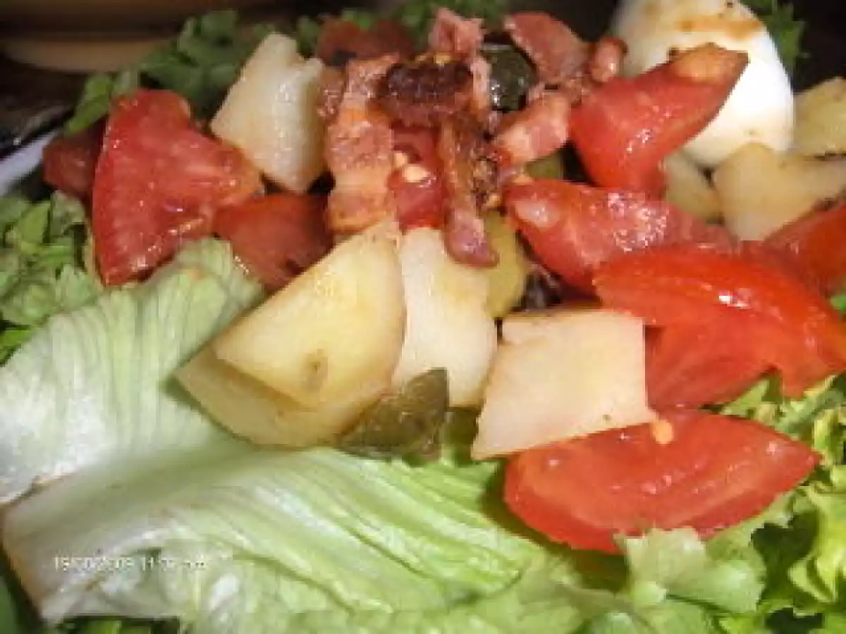 Salade aux lardons et sauce au fromage blanc - photo 2