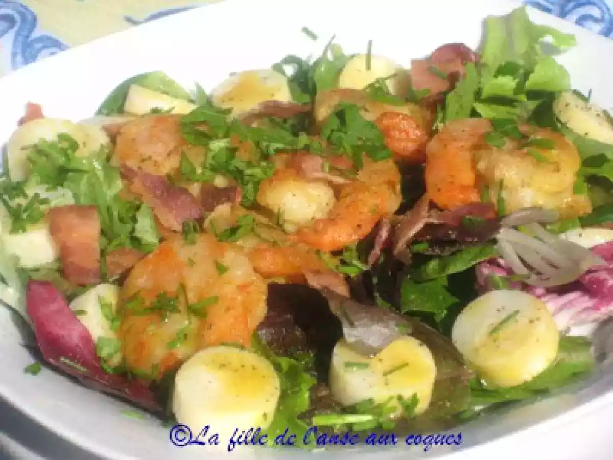 SALADE BISTRO AUX CREVETTES ET AU BACON - photo 2