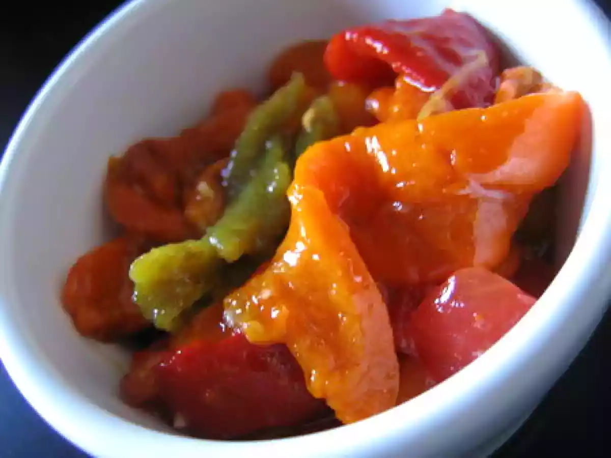 Salade colorés de poivrons grillés