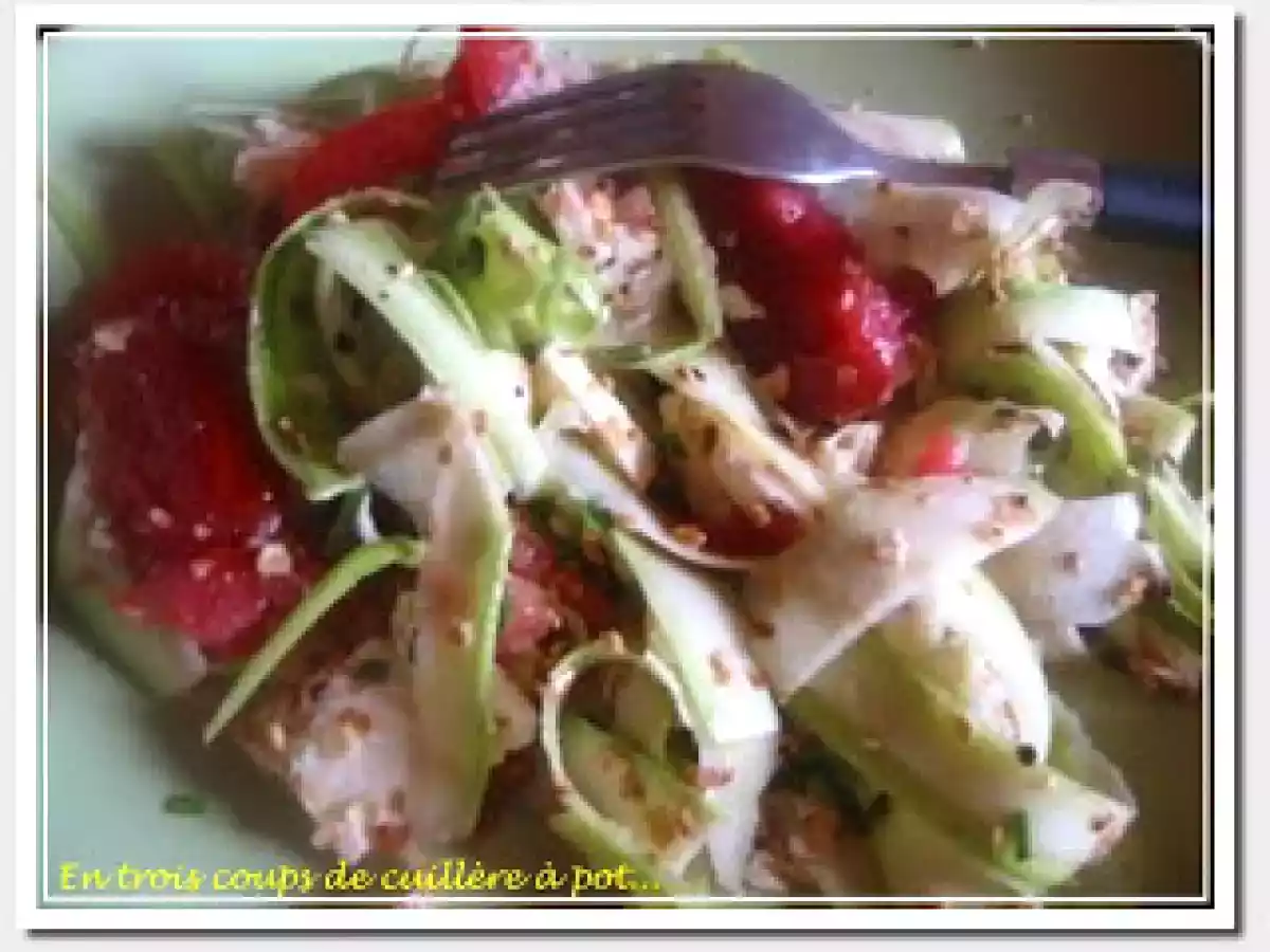 Salade croquante de Courgettes crues, Tomates et Mozzarella