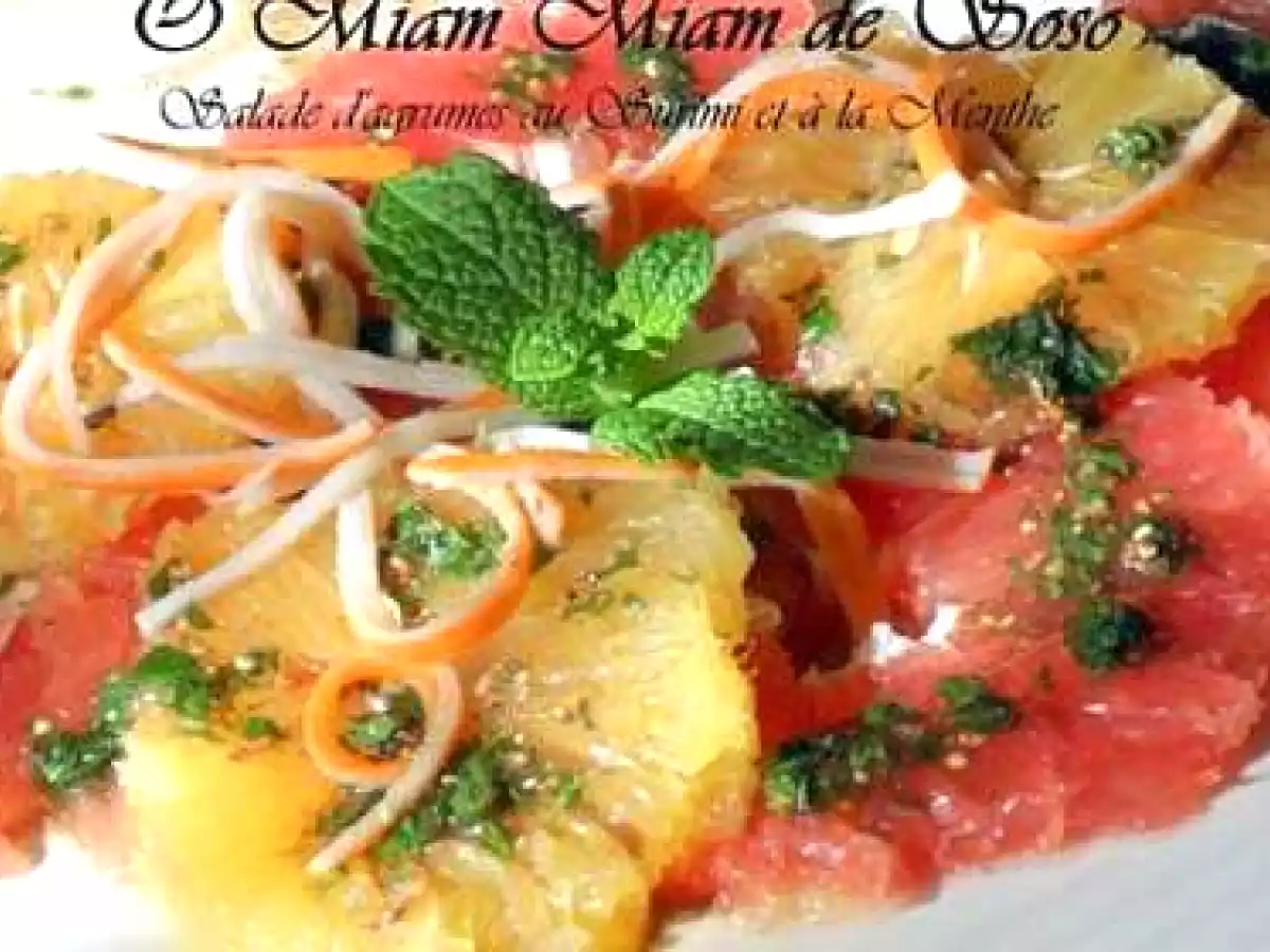 SALADE D'AGRUMES AU SURIMI ET A LA MENTHE