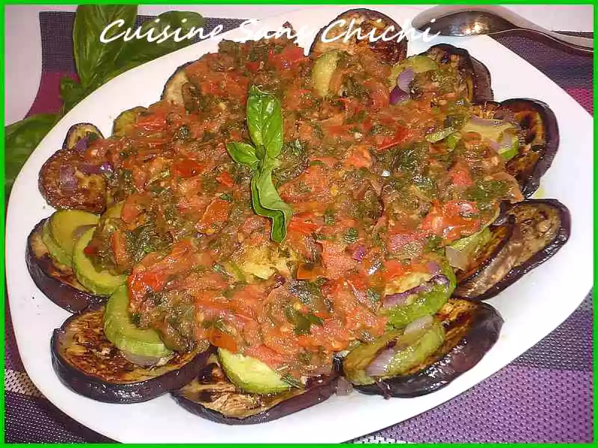 Salade d'aubergines et courgettes.