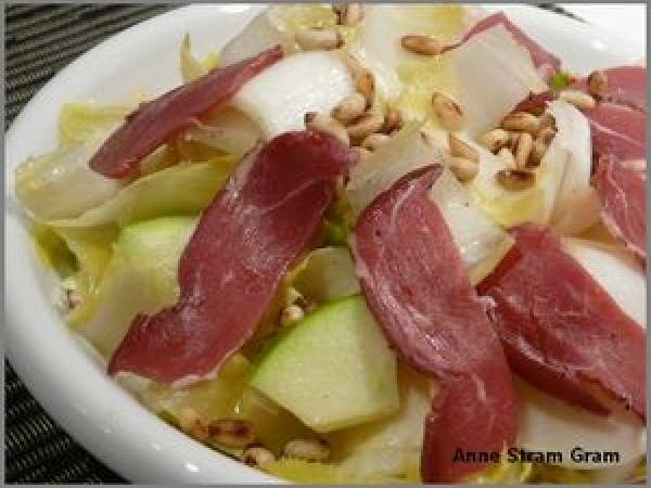 Salade d'endives et magret de canard fumé