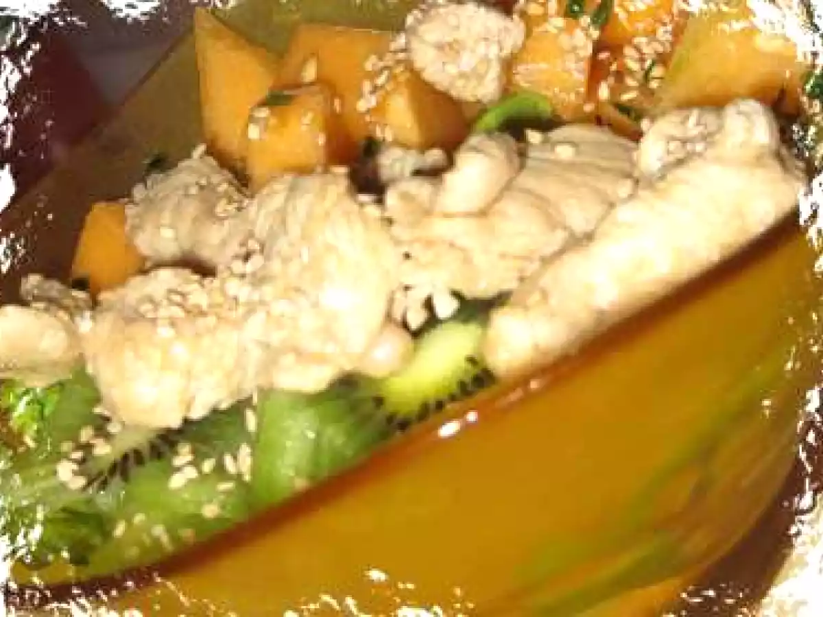 Salade de blancs de poulet aux kiwis et melon - photo 2