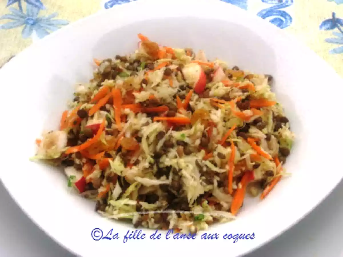 SALADE DE CHOU AUX LENTILLES ET AUX POMMES - photo 2
