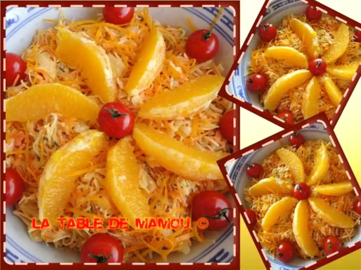 Salade de chou blanc, céleri rave et carottes