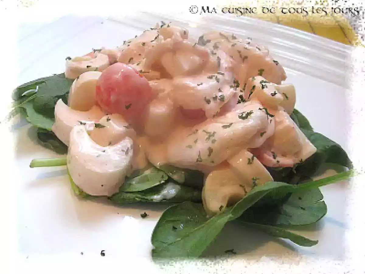 Salade de coeurs de palmier aux crevettes