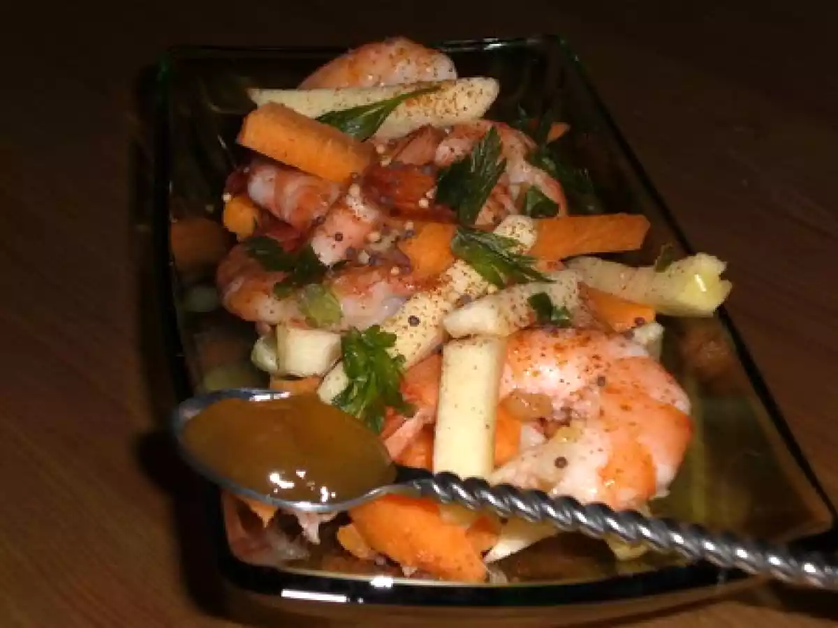 Salade de crevettes au chutney de mangue
