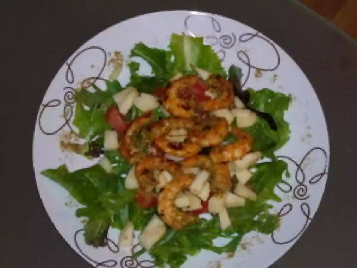 Salade de crevettes aux pommes et au curry (3 points)