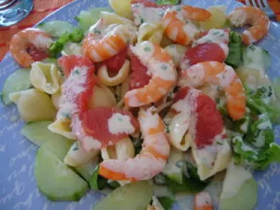 Salade de crevettes, pamplemousse et pâtes (4 points ww)