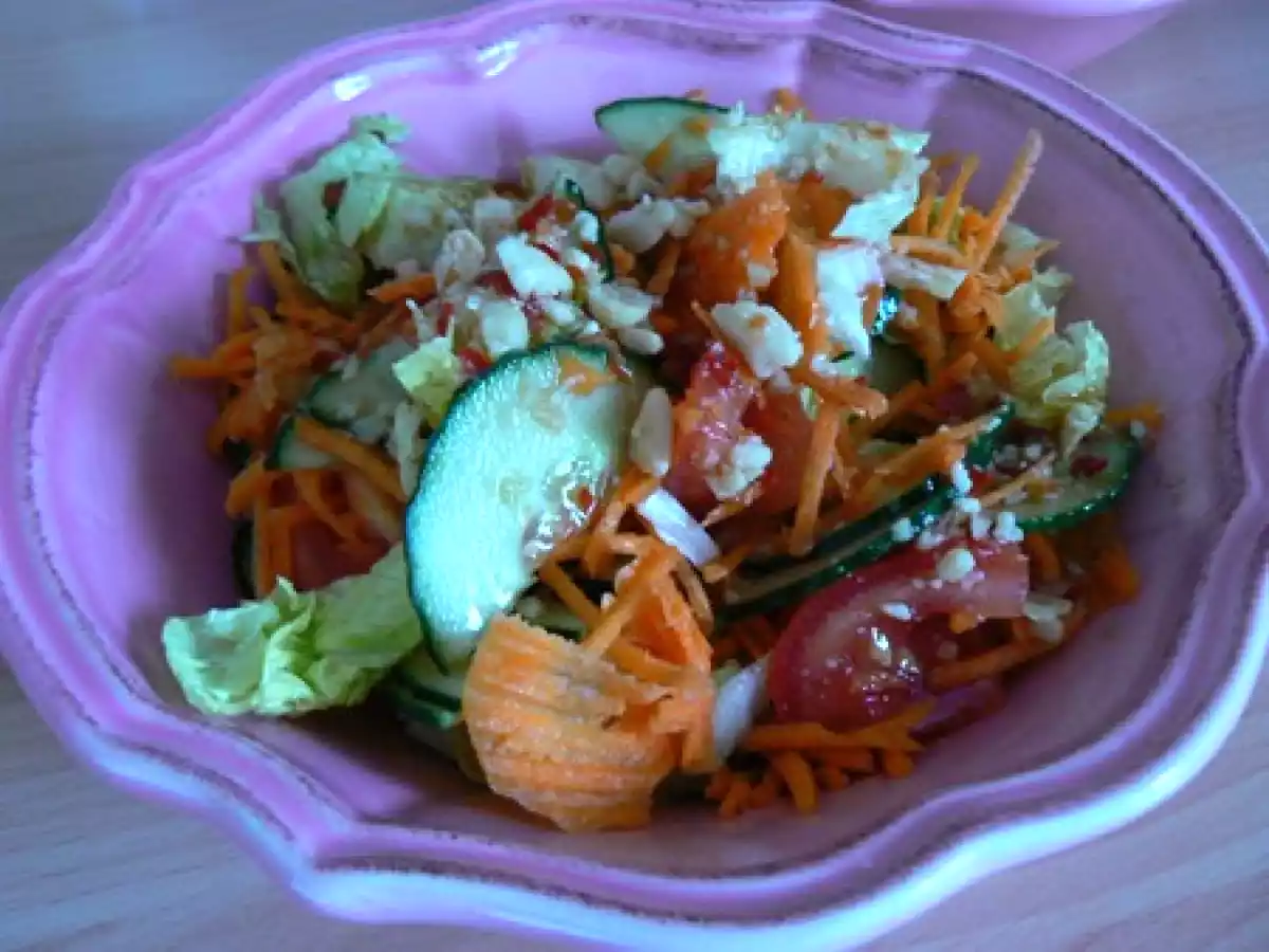 Salade de crudités, p'tite sauce asiatique