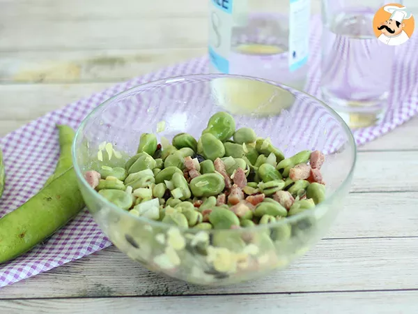idioma Disipar Medio Salade de fèves aux lardons - Recette Ptitchef