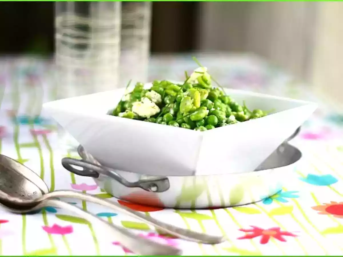 Salade de Fèves, petits pois et chèvre frais sans gluten - photo 2