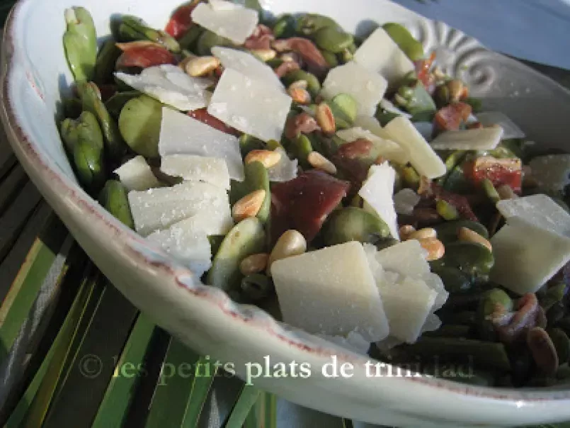 Salade de fèves, serrano et pignons - photo 2