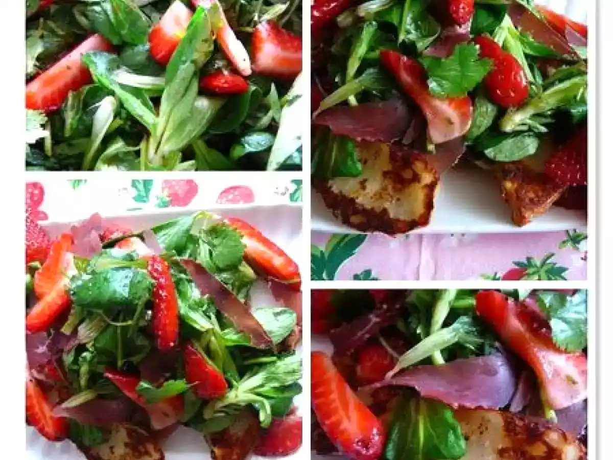 Salade de fraises & fromage Halloumi