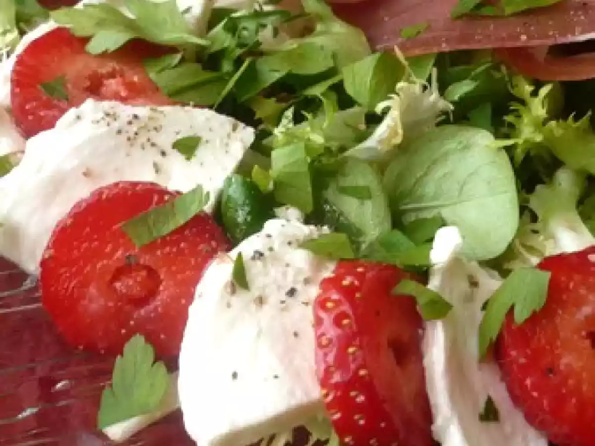 Salade de fraises/mozzarella à l'Italienne - photo 2