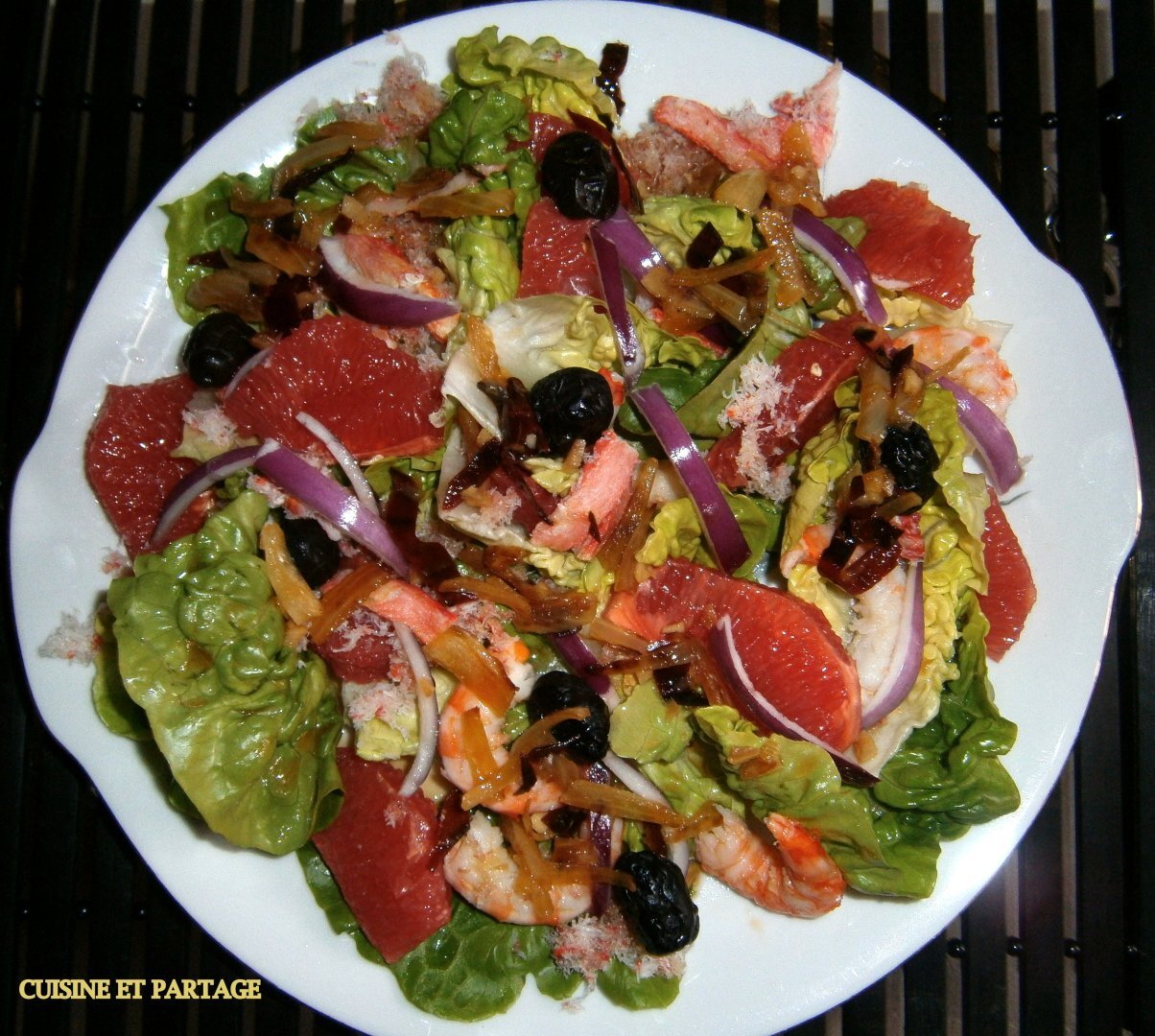 Salade de fruits de mer aux pamplemousses roses Recette Ptitchef