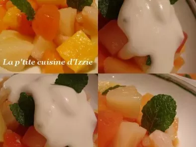 Salade de fruits exotiques et crème de mascarpone vanillée