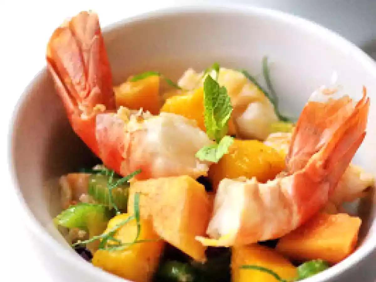Salade de gambas aux saveurs exotiques