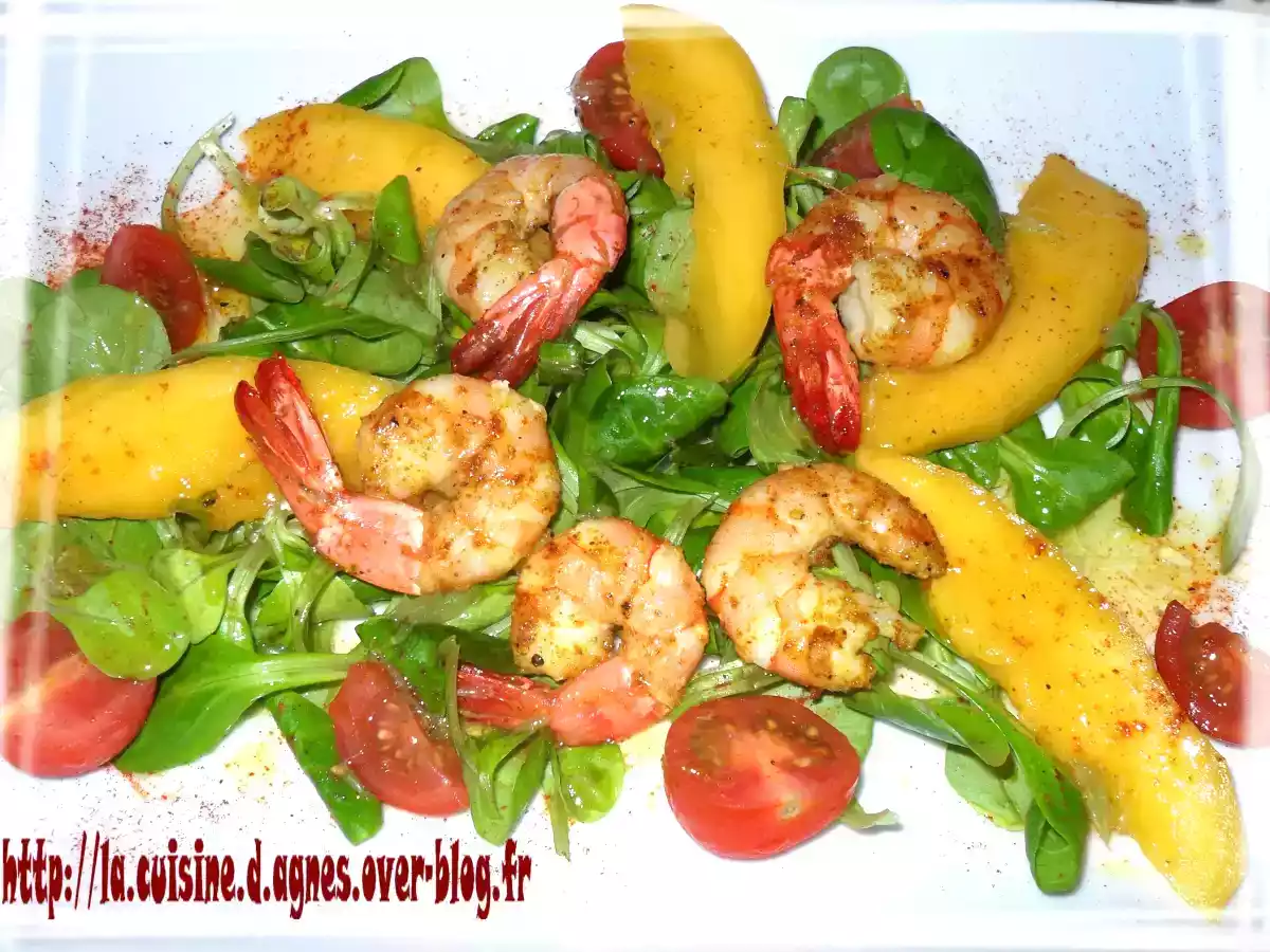 Salade de Gambas mangue-curry
