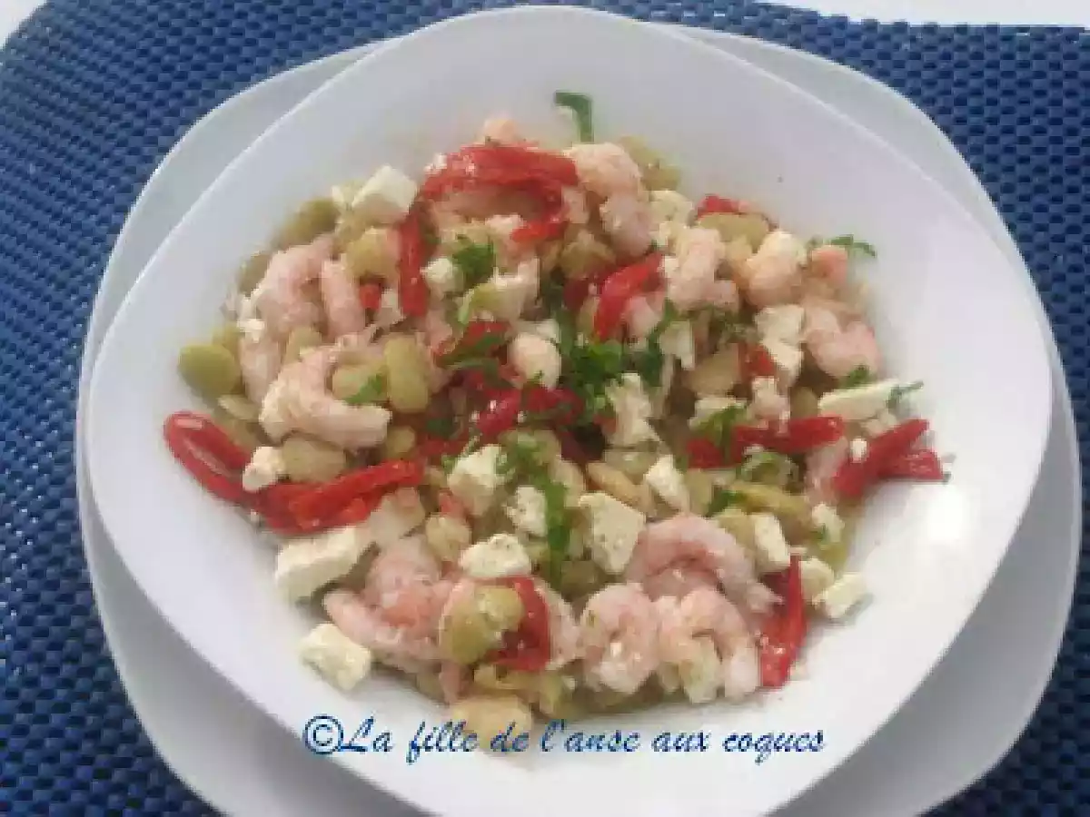 SALADE DE HARICOTS DE LIMA AUX CREVETTES
