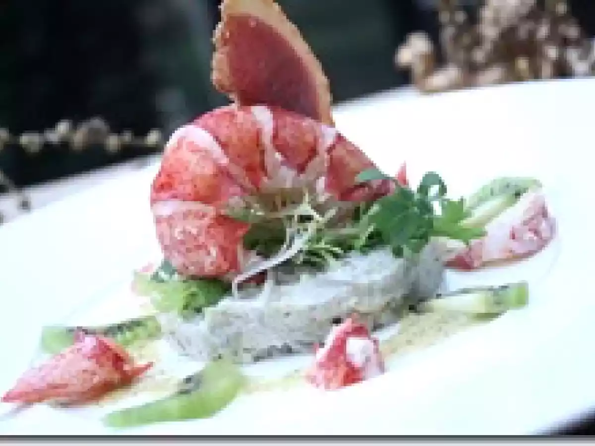 Salade de Homard à la Crème d?Artichaut, Magret de Canard et Vinaigrette au Kiwi - photo 2