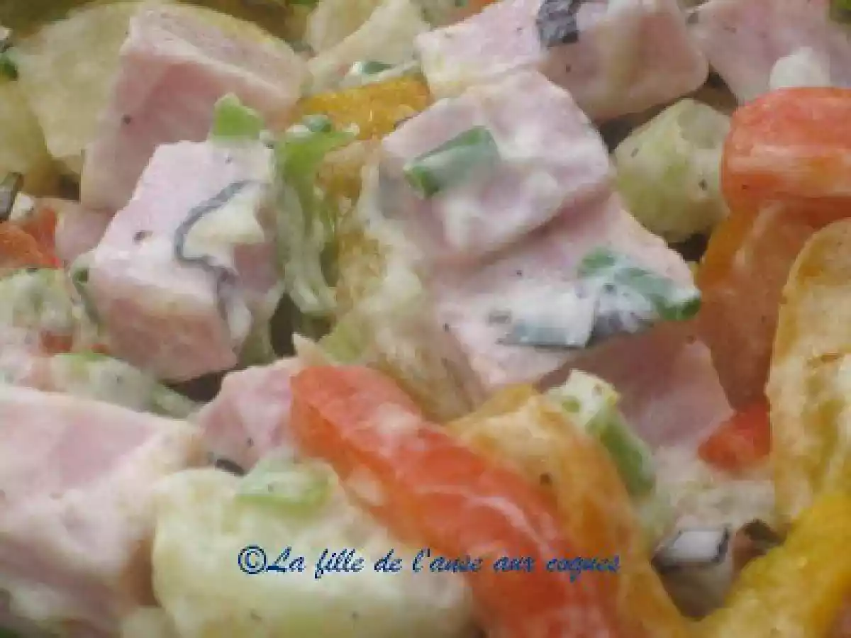 SALADE DE JAMBON ET POMMES DE TERRE AUX POIVRONS GRILLÉS - photo 3