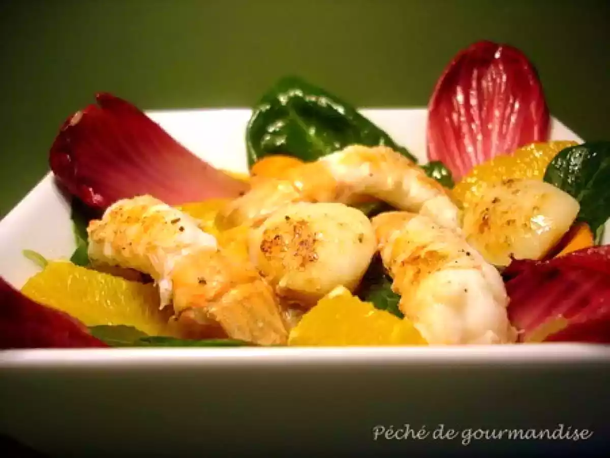 Salade de langoustines, noix de Saint-Jacques et suprêmes d'orange - photo 2