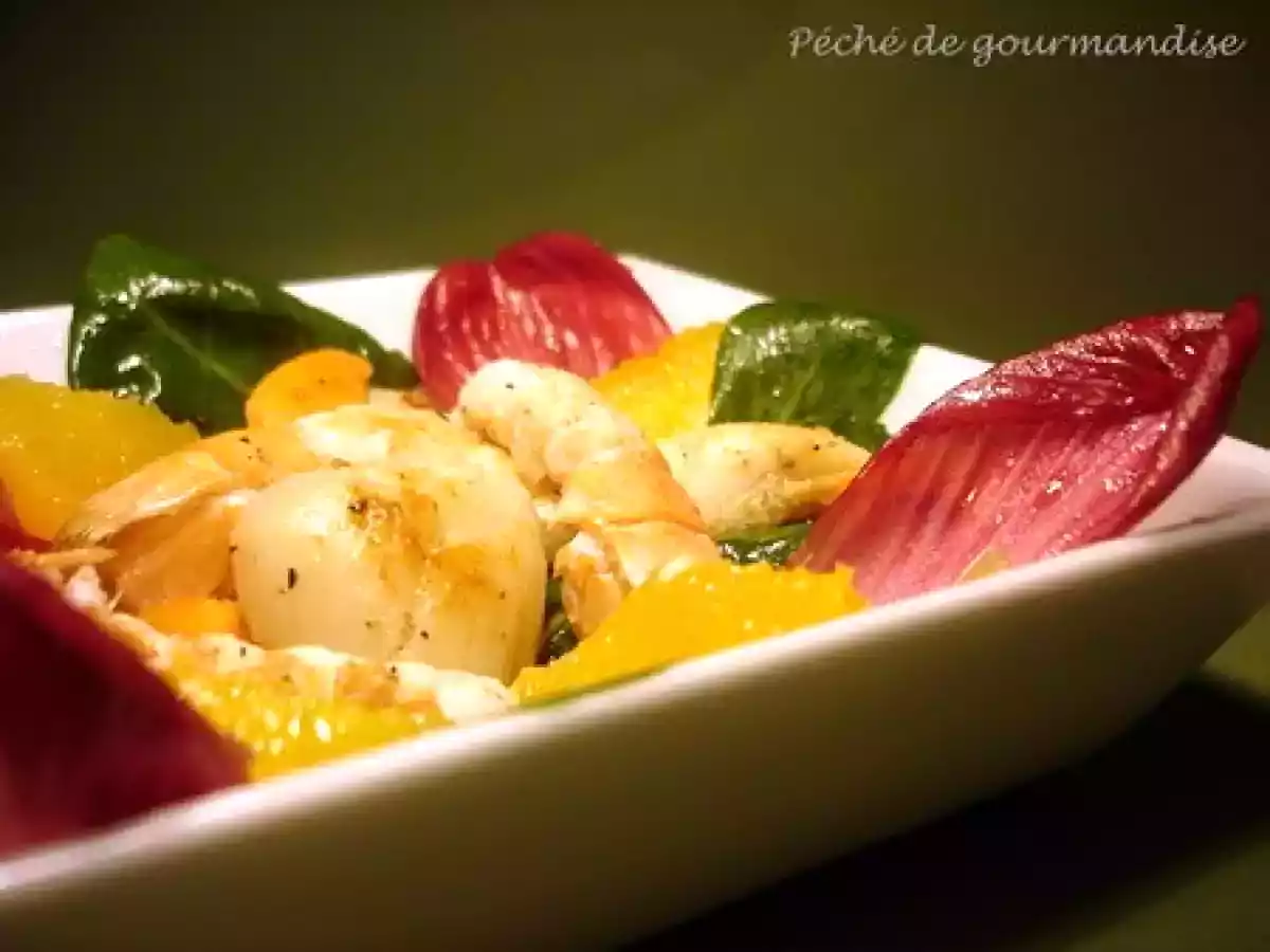 Salade de langoustines, noix de Saint-Jacques et suprêmes d'orange - photo 3