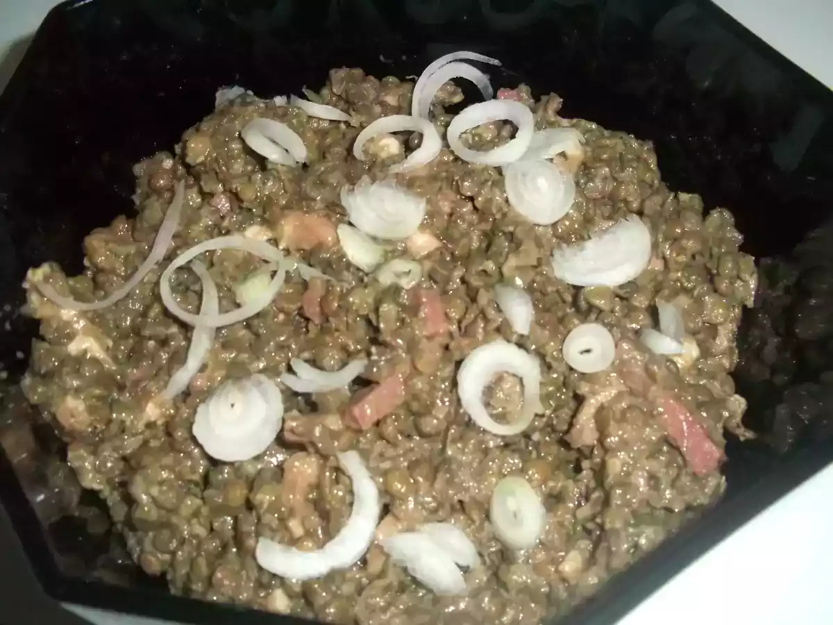 Salade de lentilles au lardons de canard !!!