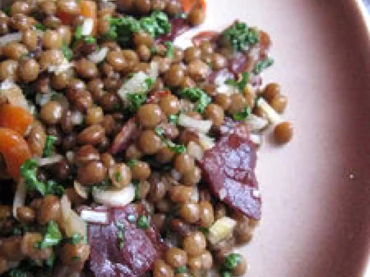 Salade de lentilles et magret de canard fumé tiede - photo 2