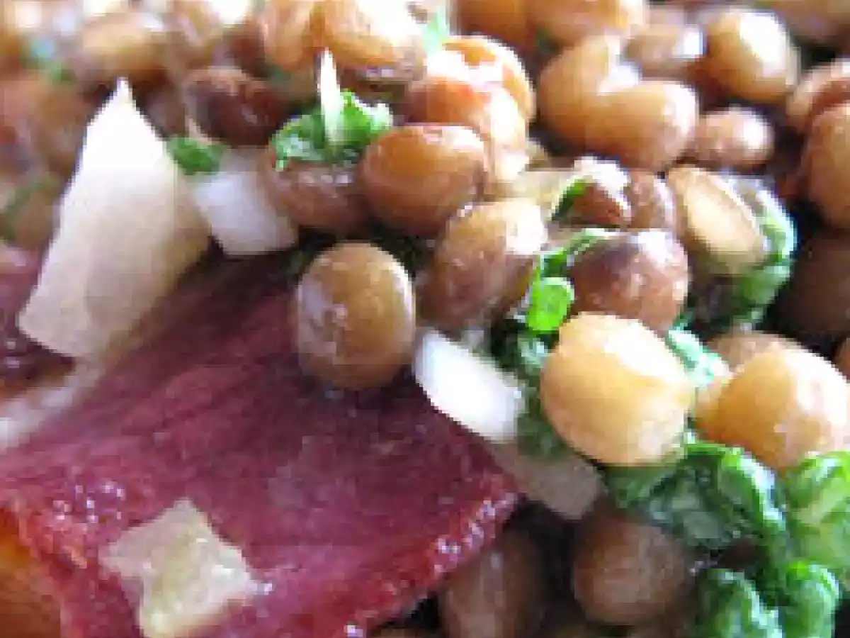 Salade de lentilles et magret de canard fumé tiede - photo 3