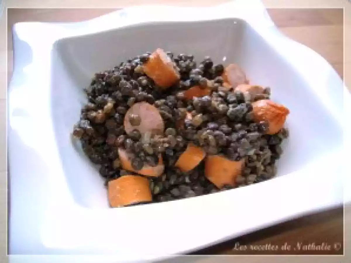 Salade de lentilles et saucisses
