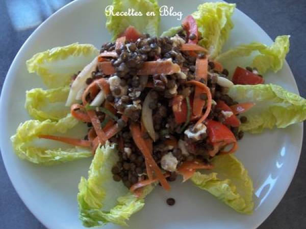 SALADE DE LENTILLES, FETA ET CHORIZO