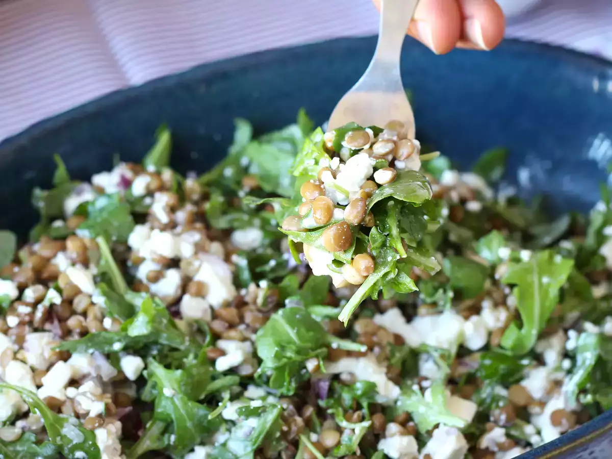 Salade de lentilles protéinée au cottage cheese, facile et rapide - photo 3
