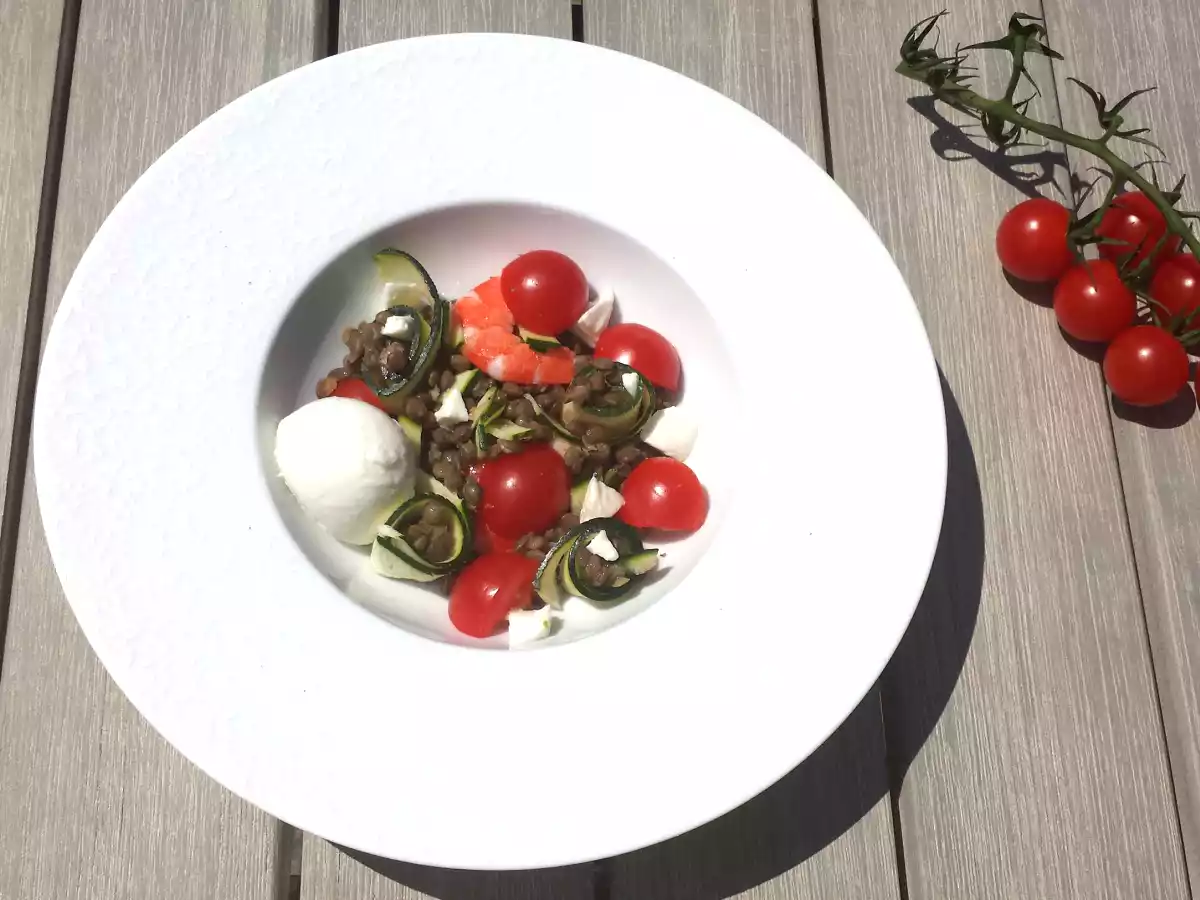 Salade de lentilles, tomates et mozzarella - photo 3