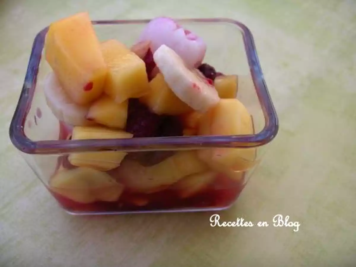 SALADE DE MANGUES, BANANES, LYCHEES, FRAMBOISES - photo 2